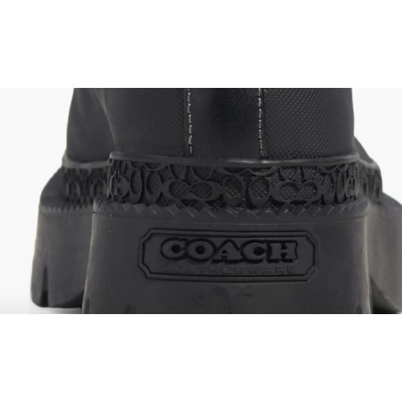 Coach Jayla Chelsea Leather Ankle Lug Boots | Womens 9, Black NEW - Picture 7 of 7